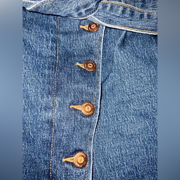 Zara Knee Length Denim Button-Front Skirt size Large - Picture 5 of 5